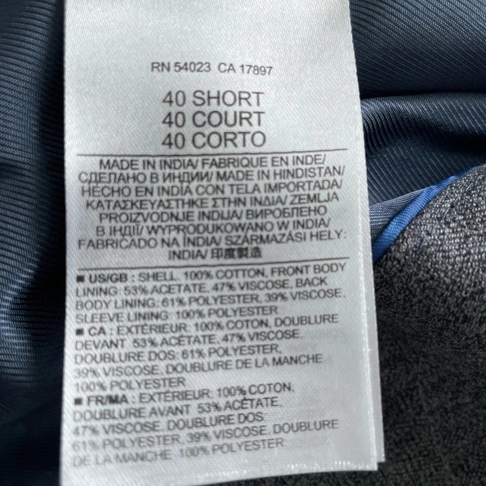 Banana Republic Men’s Tailored Fit Blazer — Gray, Size 40S. - Picture 13 of 13